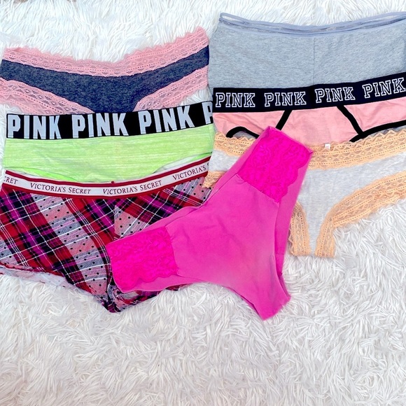 PINK Victoria's Secret Gray and Peach Lace Underwear Bundle - Picture 2 of 6
